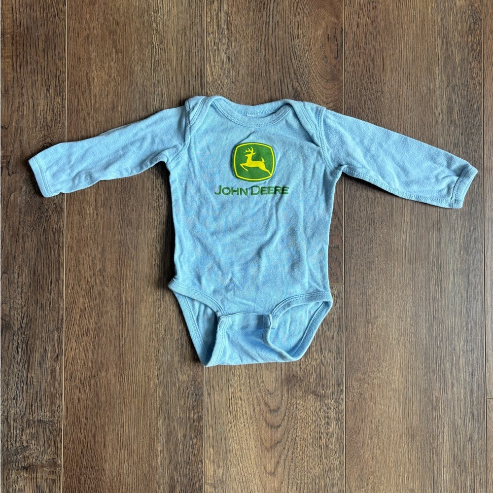 John Deere Blue Bodysuit Long Sleeve Snap Closure
